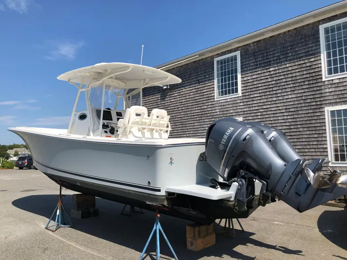  Yacht Photos Pics 2018 Regulator 28 Center Console boat with Optimus 360 Joystick Control on stands.