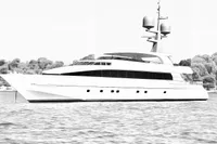 Luxury yacht Baglietto 39M, 1991 model, cruising on serene waters.