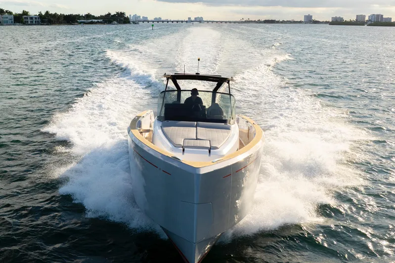  Yacht Photos Pics 2021 Pardo Yachts 38 cruising on open water, showcasing sleek design and performance.