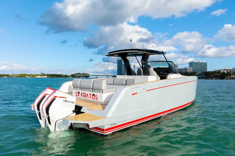  Yacht Photos Pics 2021 Pardo Yachts 38 on water, featuring sleek design and powerful engines.