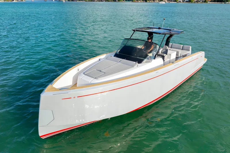  Yacht Photos Pics 2021 Pardo Yachts 38 cruising on clear blue water.