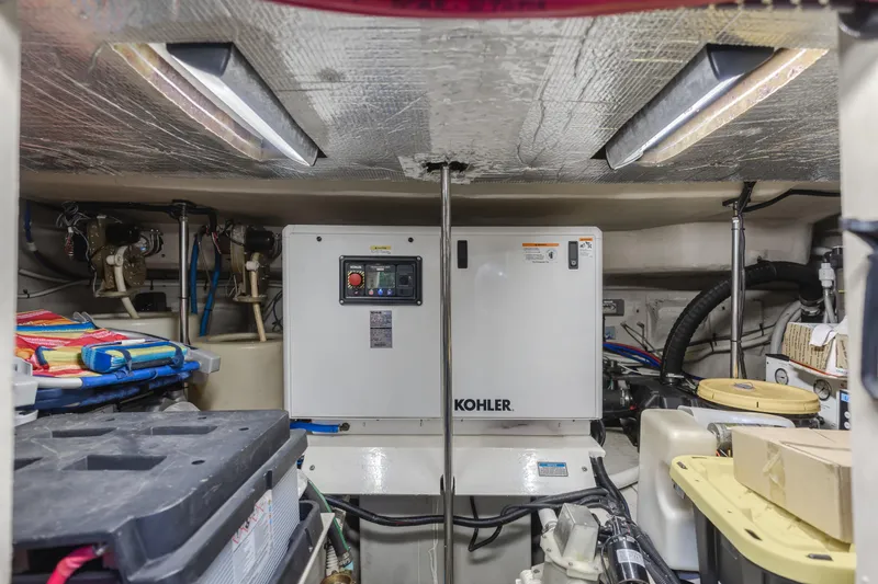 Ranger Yacht Photos Pics Engine room of 2000 Sea Ray 540 Sundancer with Kohler generator and storage.