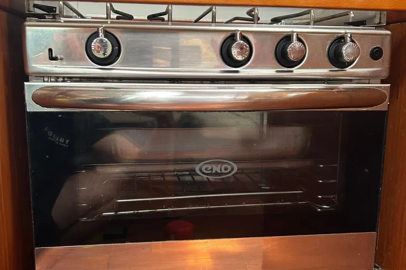  Yacht Photos Pics Stainless steel oven in 2015 Beneteau Oceanis 48 yacht kitchen.