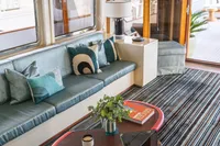 Luxurious interior of 1986 Motor Yacht 38m Nicolini with elegant seating and decor.