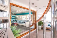 Luxurious interior of 1986 Motor Yacht 38m Nicolini with elegant seating and modern decor.