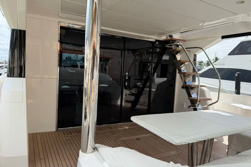 Atkun Yacht Photos Pics Luxury Sunseeker Manhattan 68 yacht interior, featuring sleek design and modern amenities, 2021 model.