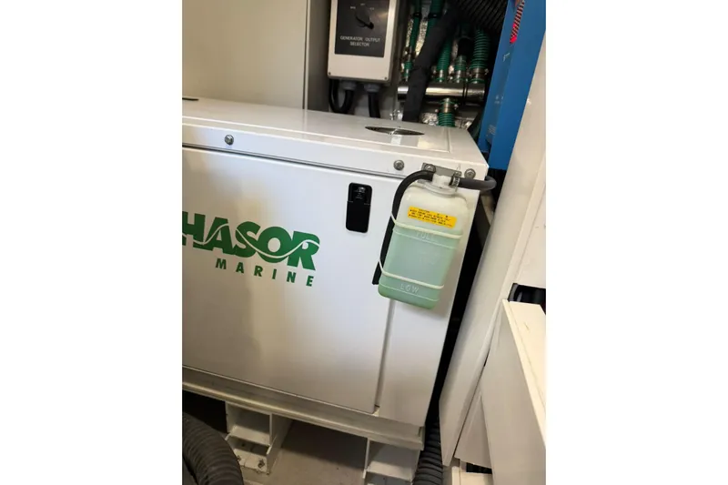 Atkun Yacht Photos Pics Engine room of 2021 Sunseeker Manhattan 68 yacht with Hasor Marine equipment.