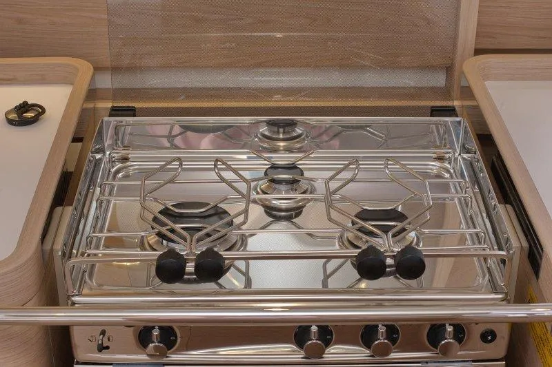  Yacht Photos Pics Stainless steel stove in 2022 Beneteau Oceanis Yacht 54 kitchen.