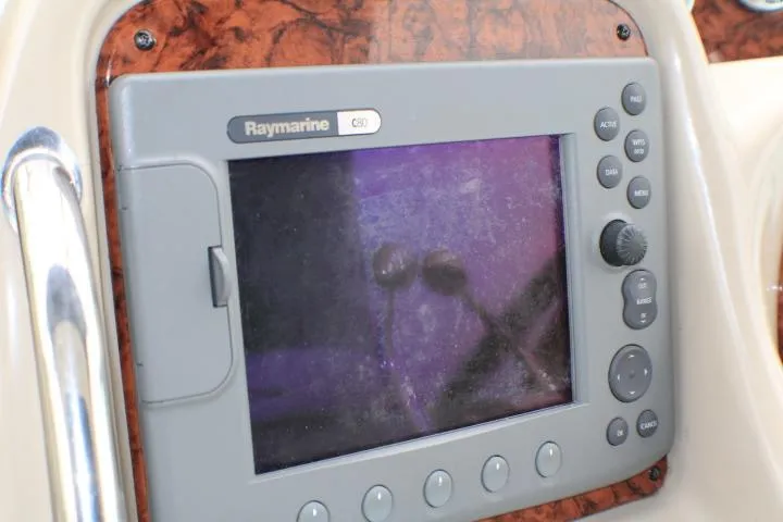 O Sea D Yacht Photos Pics Raymarine C80 display on 2007 Sea Ray 340 Sundancer boat dashboard.