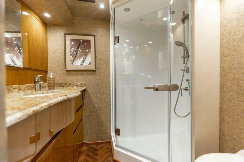 Reel Fire Yacht Photos Pics 2013 Viking 76 Convertible- REEL FIRE- Master Stateroom Head