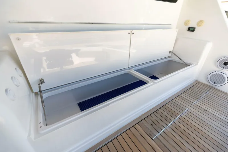 Reel Fire Yacht Photos Pics 2013 Viking 76 Convertible- REEL FIRE- Cockpit Storage