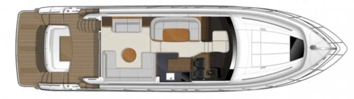  Yacht Photos Pics Top view layout of a 2013 Princess 56 yacht interior design.