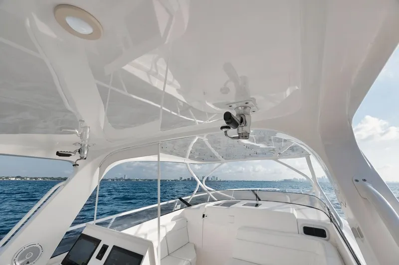  Yacht Photos Pics 2008 Intrepid 390 Sport Yacht interior with ocean view, featuring sleek design and modern amenities.