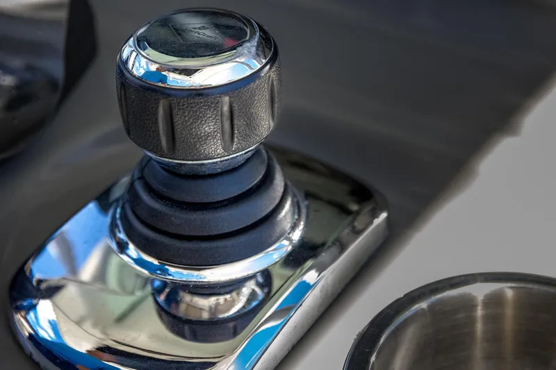  Yacht Photos Pics Close-up of joystick control on 2016 Boston Whaler 280 Outrage boat.