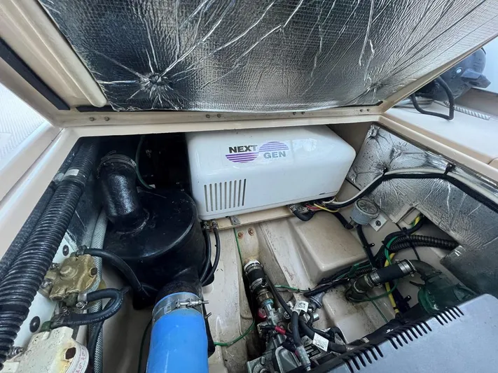  Yacht Photos Pics Engine compartment of 2016 Cutwater C-28 with Next Gen generator.