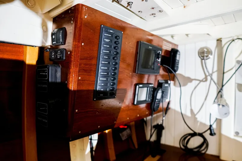 Wings K-15 Yacht Photos Pics Control panel of a 1937 Classic 12-metre yacht with navigation equipment.