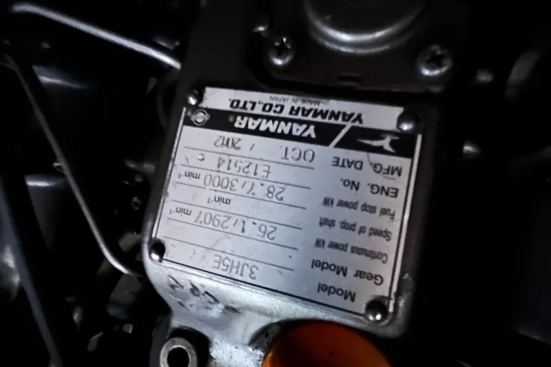 Wind Walker Yacht Photos Pics Yanmar engine label on a 2013 Beneteau Oceanis 41 sailboat.