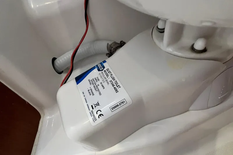 Wind Walker Yacht Photos Pics Beneteau Oceanis 41 2013 yacht toilet system with wiring and label details.