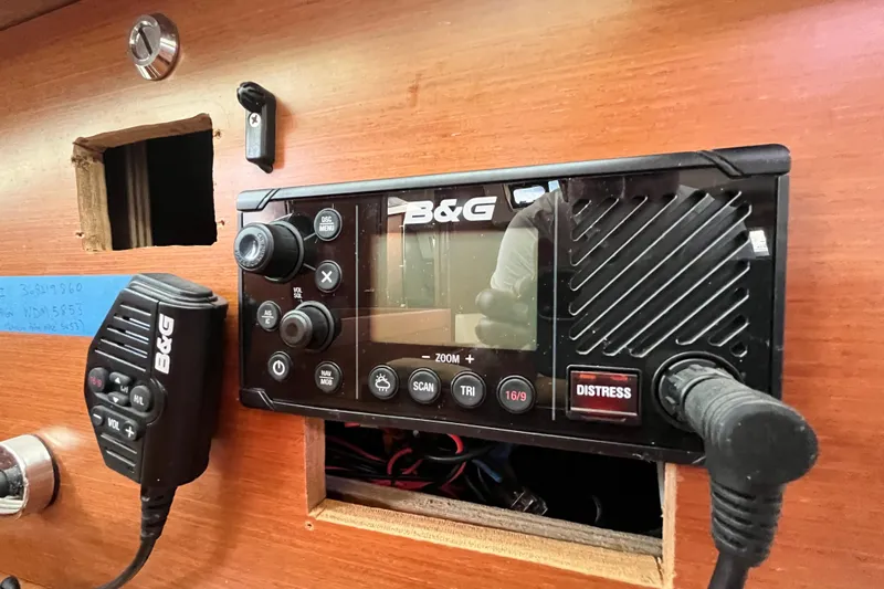 Wind Walker Yacht Photos Pics B&G marine radio system on 2013 Beneteau Oceanis 41 yacht dashboard.