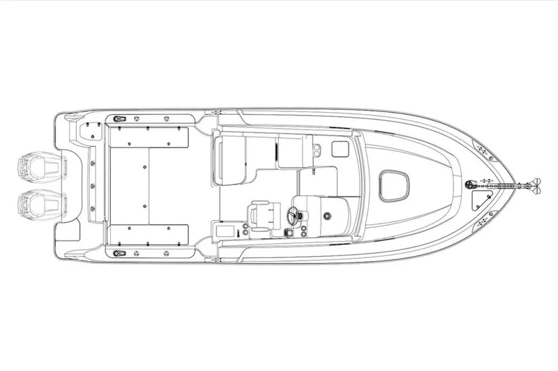 Outta Line Yacht Photos Pics Top view schematic of 2017 Boston Whaler 315 Conquest boat layout.