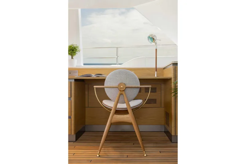  Yacht Photos Pics Modern yacht interior with wooden desk and stylish chair, Sunreef 80 Sunreef Power 2026.