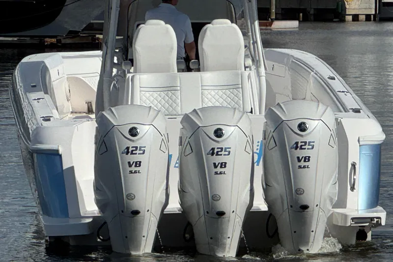  Yacht Photos Pics 2020 Intrepid 407 Nomad FE with triple 425 V8 engines on water.