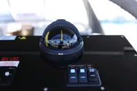 Compass and control panel on 2022 Hanse 460 yacht.