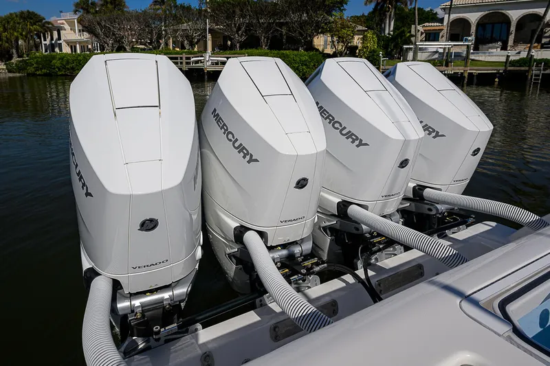  Yacht Photos Pics 2024 Invincible 39 Open Fisherman with four Mercury outboard engines.