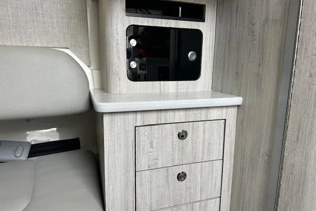  Yacht Photos Pics 2022 Regulator 41 interior with modern cabinetry and sleek design.