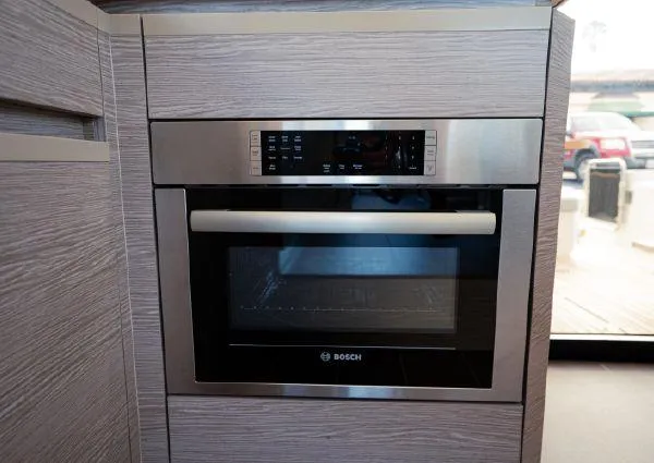 Yacht Photos Pics Modern Bosch oven in 2023 Greenline 45 Fly yacht kitchen.