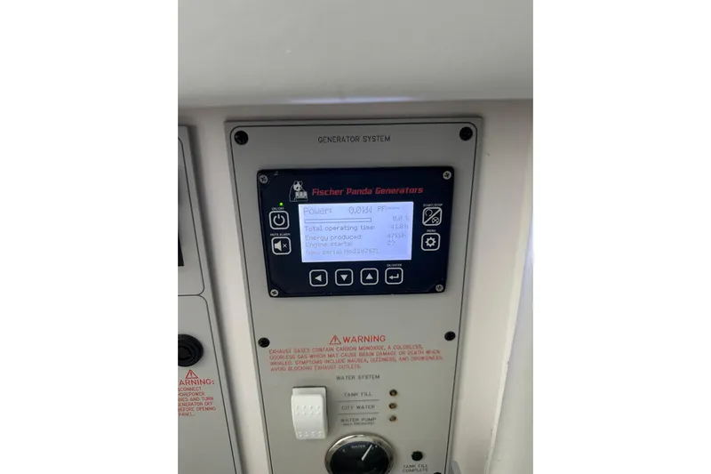  Yacht Photos Pics 2024 Formula 387 Center Console Fish generator system display panel with Fischer Panda Generators.