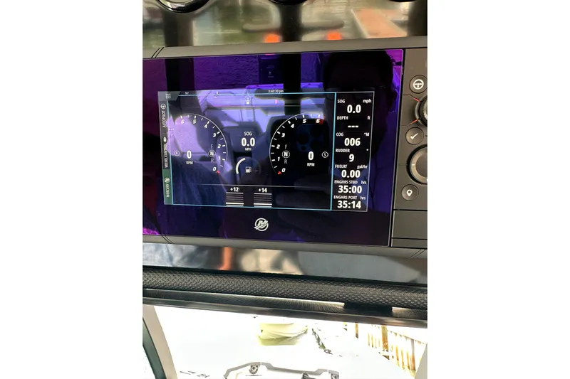  Yacht Photos Pics Dashboard of 2024 Formula 387 Center Console Fish boat with digital display.