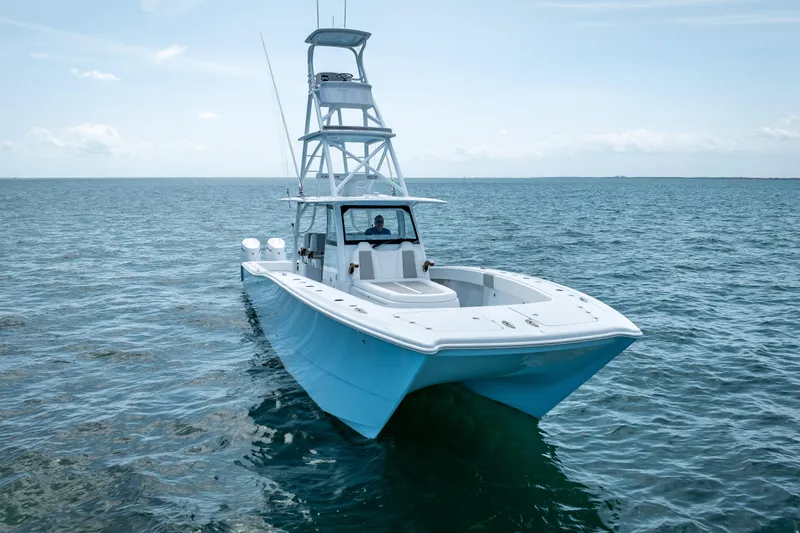 Cya Yacht Photos Pics 2025 Freeman 43 boat on open sea, featuring sleek design and spacious deck.