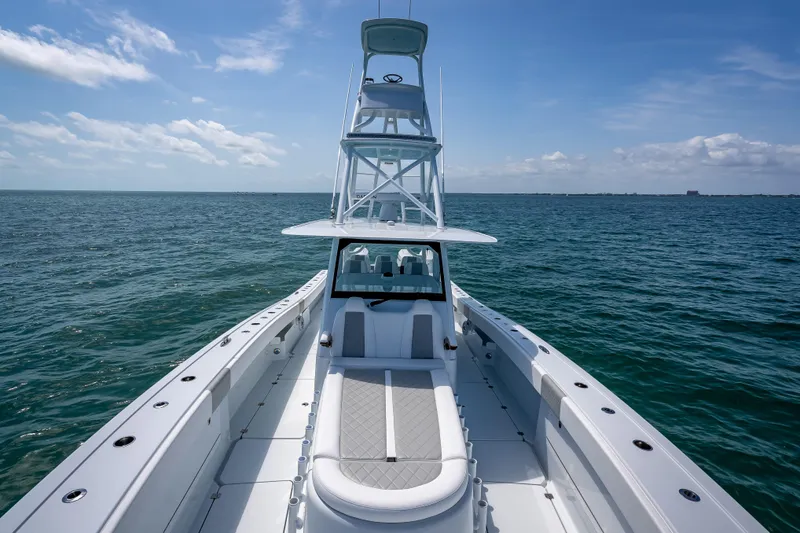 Cya Yacht Photos Pics 2025 Freeman 43 boat on open sea under clear blue sky.