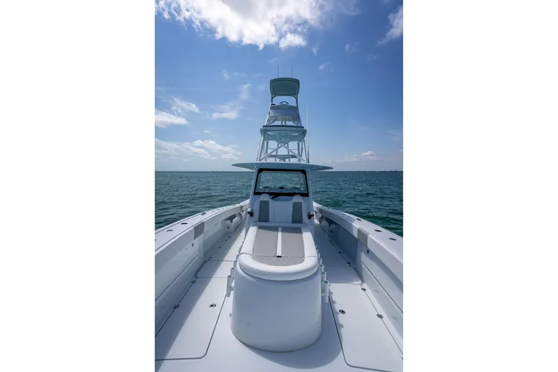 Cya Yacht Photos Pics 2025 Freeman 43 boat on open water under clear blue sky.