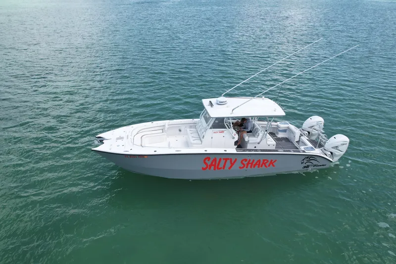 Yacht Photos Pics 2023 Prowler Renaissance Prowler 36 boat named "Salty Shark" on calm water.