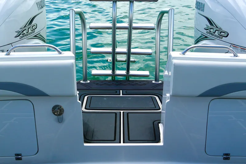  Yacht Photos Pics 2023 Prowler Renaissance Prowler 36 boat with Yamaha XTO engines and swim ladder.