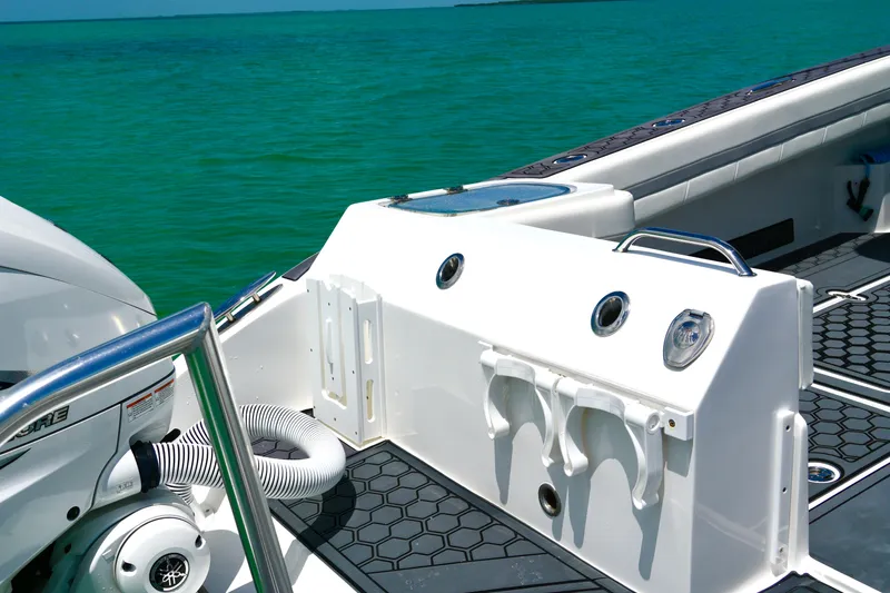  Yacht Photos Pics 2023 Prowler Renaissance Prowler 36 boat deck with ocean view and modern features.