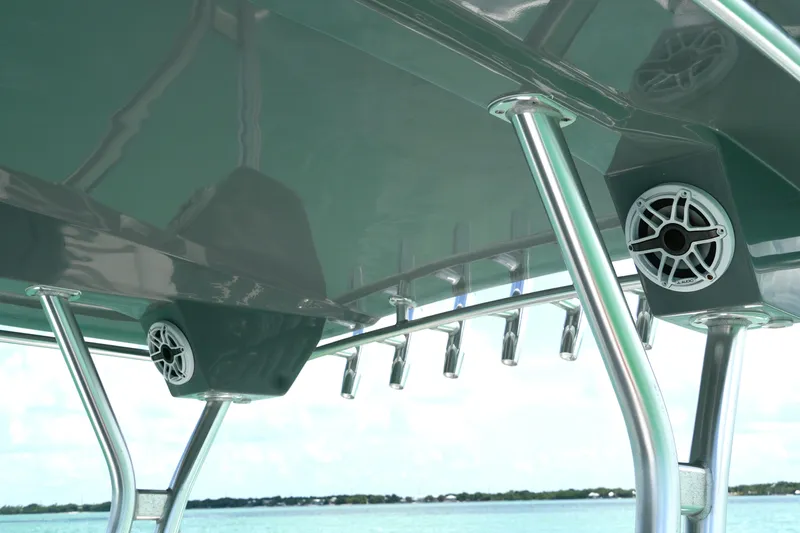  Yacht Photos Pics 2023 Prowler Renaissance Prowler 36 boat speakers and rod holders on deck.