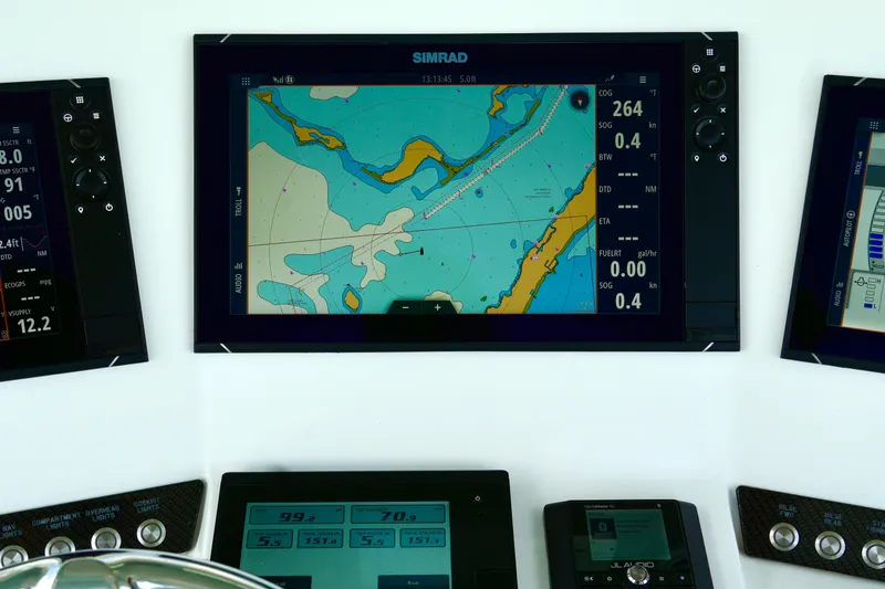  Yacht Photos Pics Navigation display on 2023 Prowler Renaissance Prowler 36 boat dashboard.