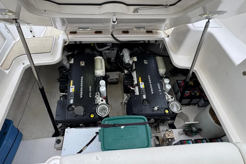  Yacht Photos Pics Engine compartment of 2008 Tiara Yachts 3900 Sovran with Volvo Penta IPS 500 engines.