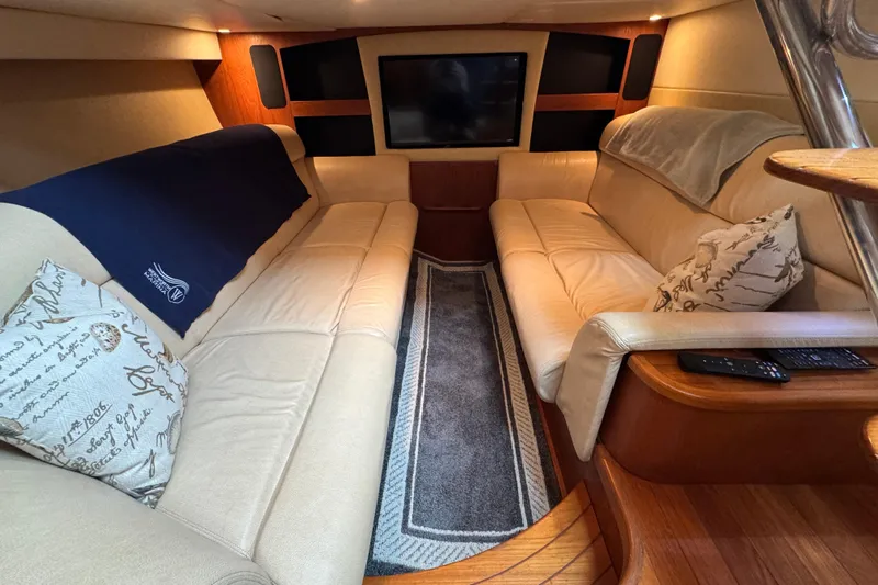  Yacht Photos Pics Luxurious interior of 2008 Tiara Yachts 3900 Sovran with plush seating and modern decor.