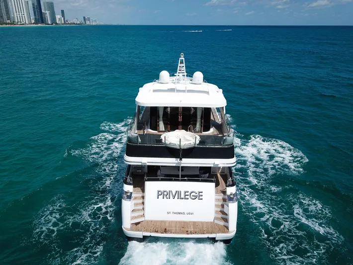  Yacht Photos Pics Luxury yacht Privilege cruising near city skyline, Custom WHS Marine 2010 model.