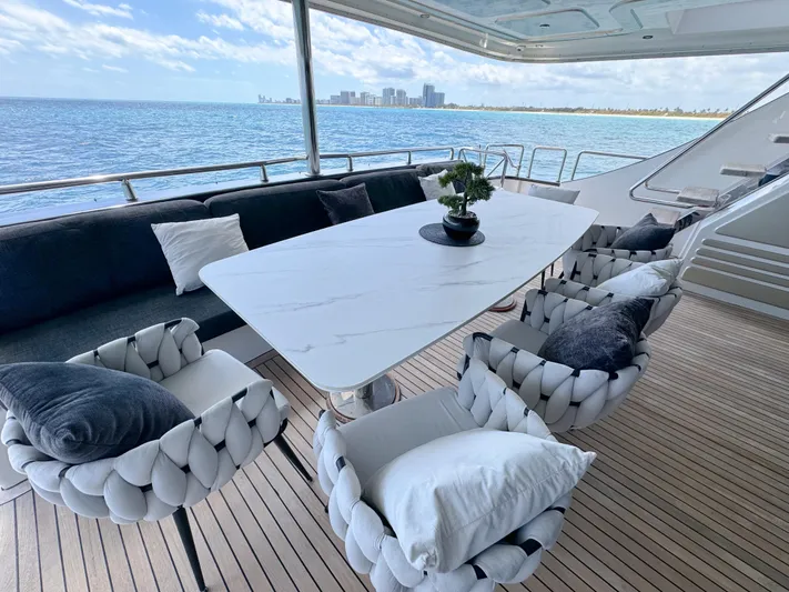  Yacht Photos Pics Luxurious 2010 WHS Marine yacht deck with modern seating and ocean view.