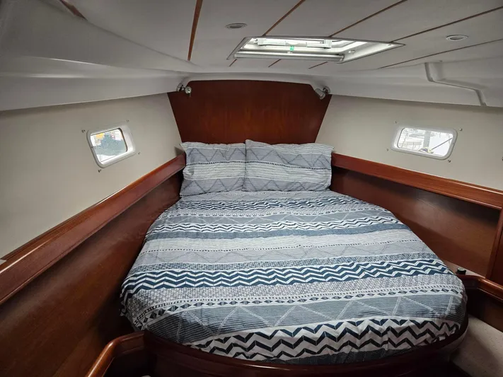 Salish Breeze Yacht Photos Pics Spacious Forward Main Cabin with Walk-around Berth