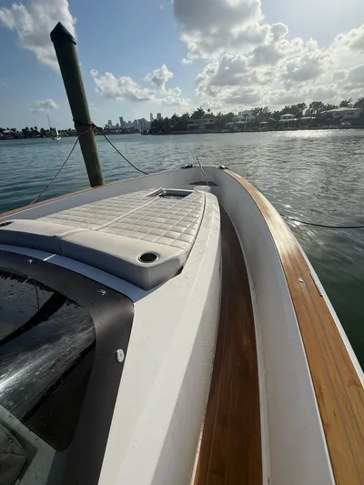  Yacht Photos Pics 2022 Pardo Yachts 38 on calm water, showcasing sleek design and luxurious deck.