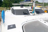 2023 Seawind 1600 Passagemaker catamaran with sleek deck design and modern features.