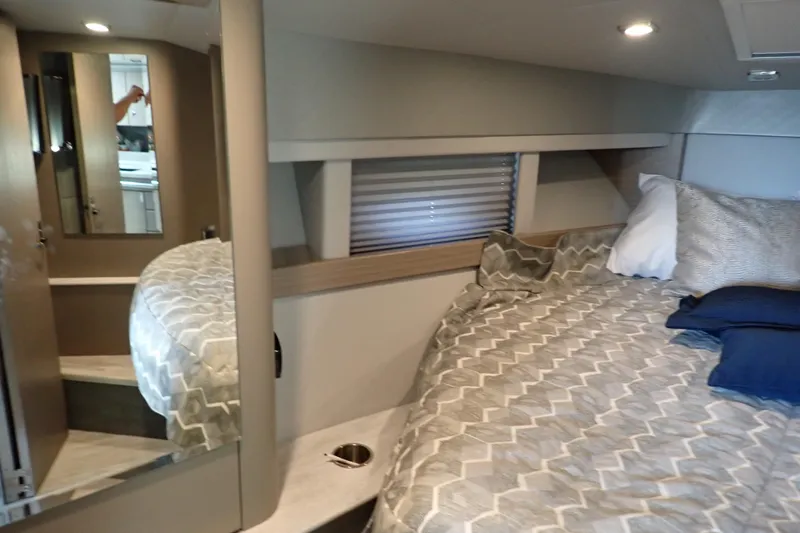  Yacht Photos Pics Interior cabin of 2020 Formula 40 Performance Cruiser with bed and mirror.