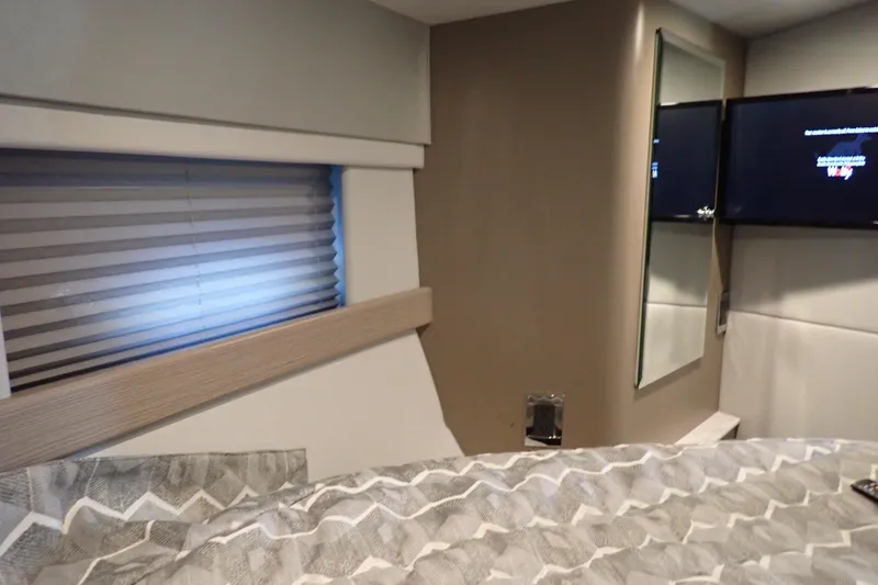  Yacht Photos Pics Interior of 2020 Formula 40 Performance Cruiser with modern design and TV.