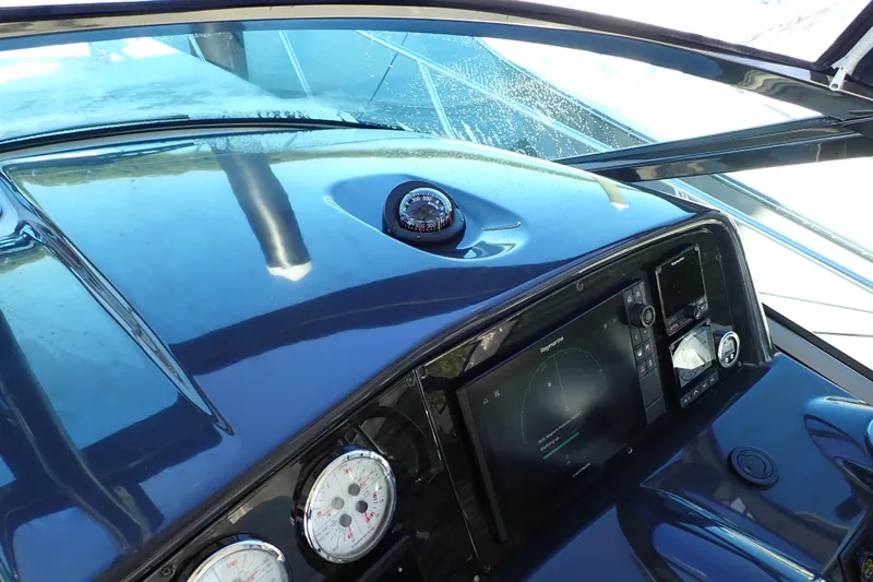  Yacht Photos Pics 2020 Formula 40 Performance Cruiser dashboard with navigation instruments and compass.